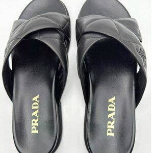 prada padded nappa criss cross sandals